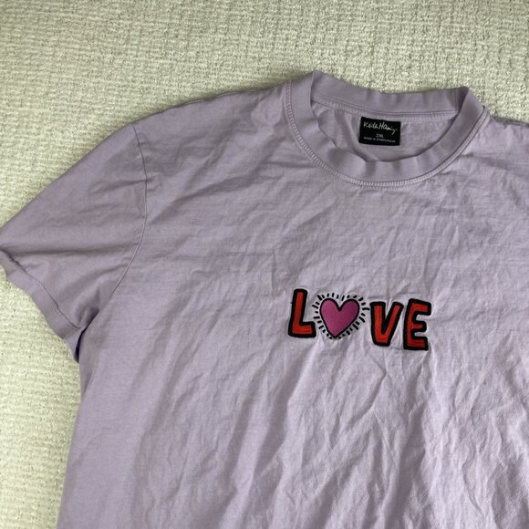 Keith Haring Printed T-Shirt Top Purple Double Sided Love Size 2XL Oversized - Picture 9 of 16
